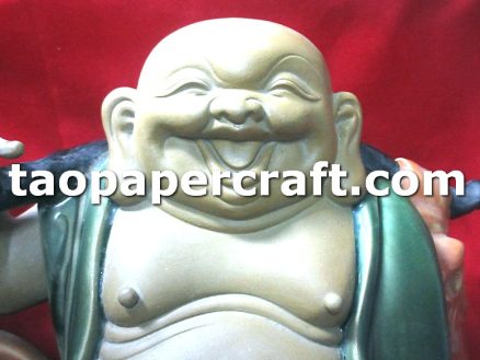 Ceramic Chinese Ancient Character Carrying Tokens Figure 陶瓷人物攜帶招財進寶