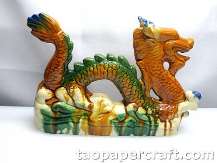 Ceramic Chinese Dragon Feng Shui Decoration (Large Size)