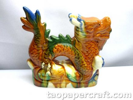 Ceramic Chinese Dragon Feng Shui Decoration (Medium Size)