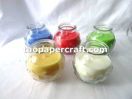 Five Color Candles with Glass Candle Stands 五色蠟燭帶玻璃燭台