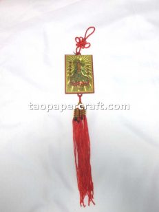 Guan Yin and God of Wealth Card Hanging Ornament 觀音和財神卡掛飾