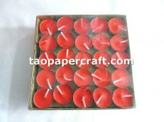 Red Round Small Candle Box of 100 紅色圓形小蠟燭100支