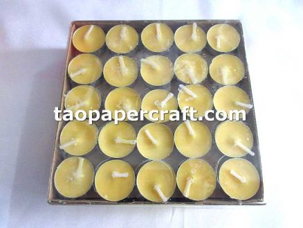 Yellow Round Small Candle Box of 100 黃色圓形小蠟燭100支